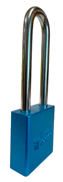 Aluminum Padlock 1-3/4" Body 3" Shackle Length 5/16" Shackle Diameter Blue, Edmonton 2