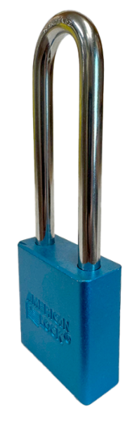 Aluminum Padlock 1-3/4" Body 3" Shackle Length 5/16" Shackle Diameter Blue, Edmonton 3