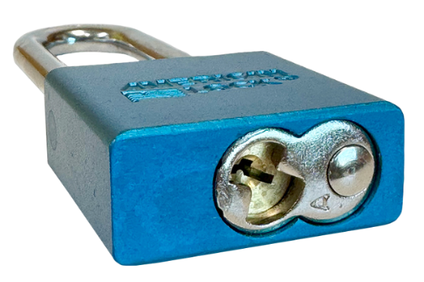 Aluminum Padlock 1-3/4" Body 3" Shackle Length 5/16" Shackle Diameter Blue, Edmonton 5