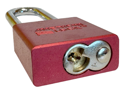 Aluminum Padlock 1-3/4" Body 3" Shackle Length 5/16" Shackle Diameter Red, Edmonton 5