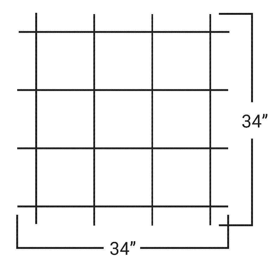 Fixed Commercial Window Bar Panel Size 34"W x 34"H, Black