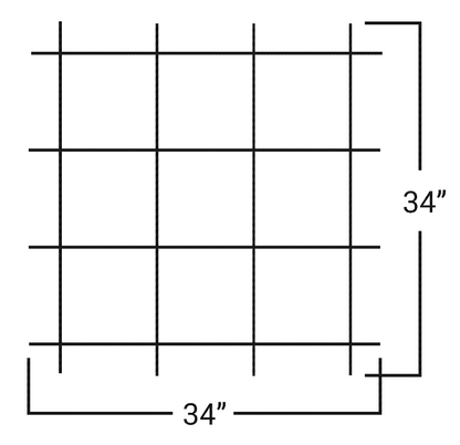 Fixed Commercial Window Bar Panel Size 34"W x 34"H, Black