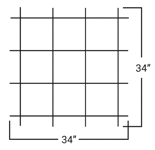 Fixed Commercial Window Bar Panel Size 34"W x 34"H, Black