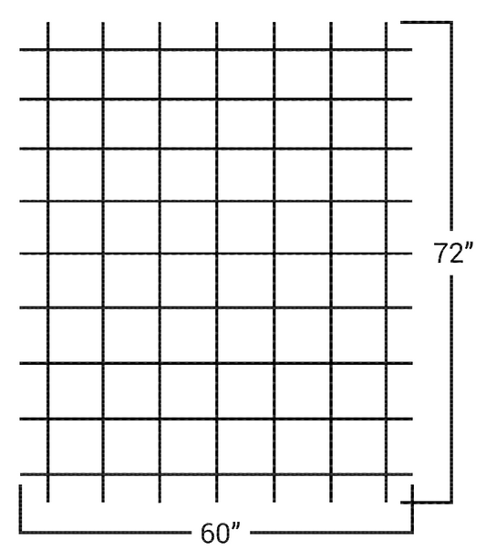 Fixed Commercial Window Bar Panel Size 60"W x 72"H, Black