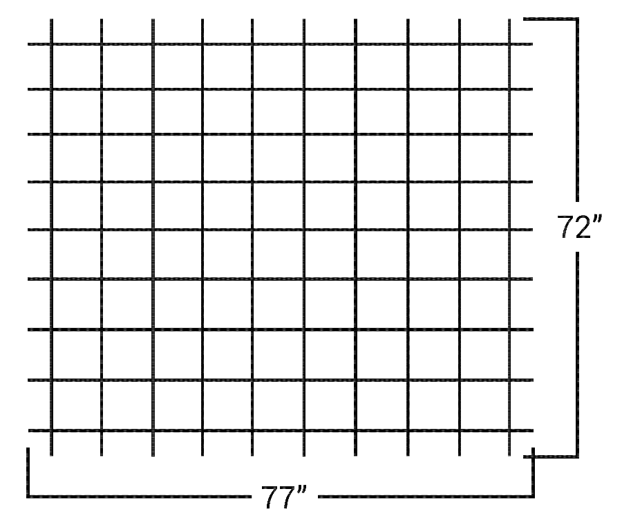 Fixed Commercial Window Bar Panel Size 77"W x 72"H, Black