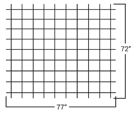 Fixed Commercial Window Bar Panel Size 77"W x 72"H, Black