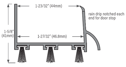 Residential 1-3/4" MoHair Box Sweep Sizing Chart Edmonton