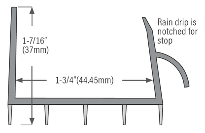 Residential white 1-3/4"x36" rubber fin door sweep Sizing Chart Edmonton