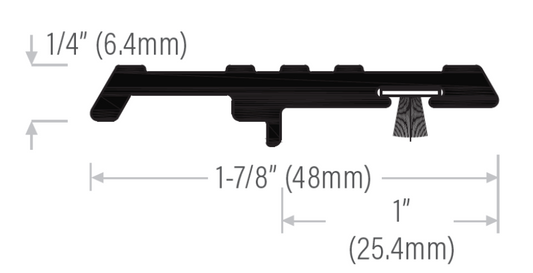 Flat bar astragal with pile insert, 1/4"H, 1-7/8"W, 84"L, Edmonton