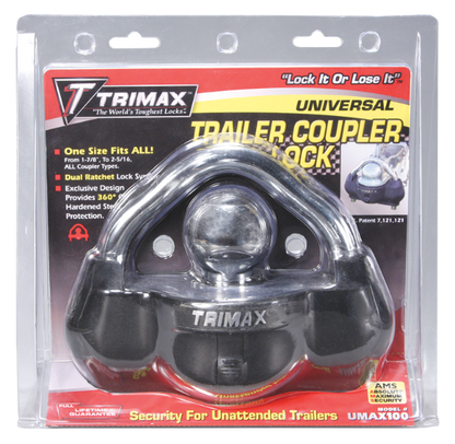 TRIMAX-073 Premium Universal Solid Hardened Steel Coupler Lock Edmonton 3