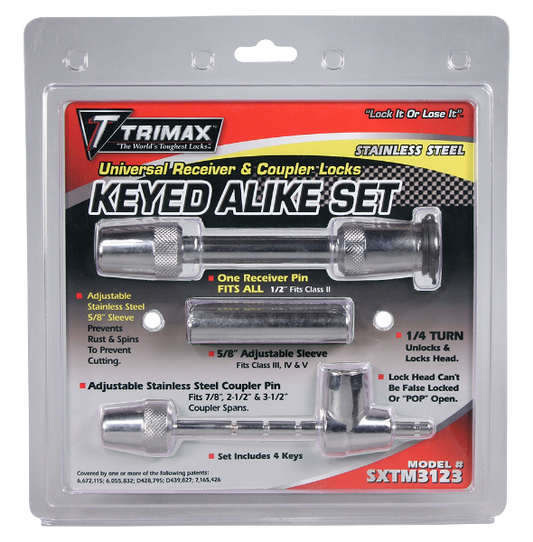 100% Stainless Steel Universal Receiver Lock & Sleeve Keyed Alike Full Length Pin Edmonton