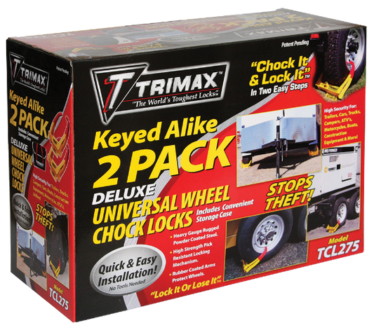Deluxe TCL75 Universal Wheel Chock Lock, 2-Pack, Keyed Alike Edmonton