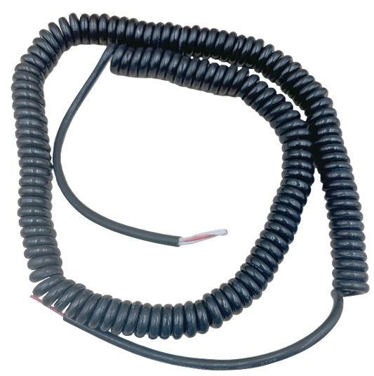 Black coil cord 2wire 18 gauge 20' extends & retracts as the garage door moves