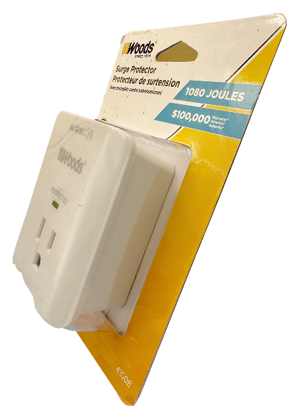 Woods surge protector creates a buffer between power & equipment blocks electrical surges 3