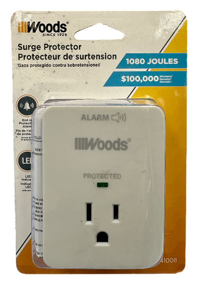 Woods surge protector creates a buffer between power & equipment blocks electrical surges 1