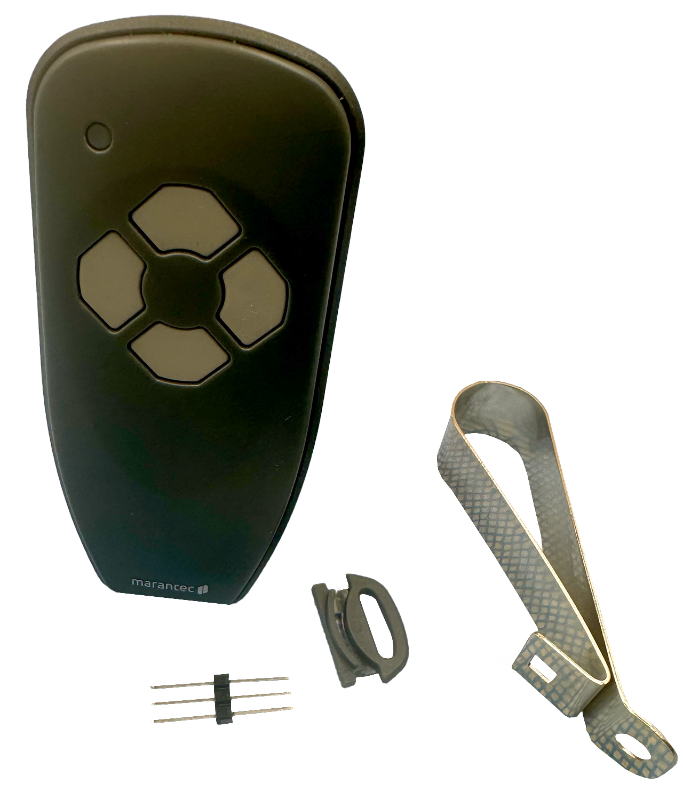 Replacement Marantec/Garaga 4-button transmitter remote, 315MHz, comes with visor clip 3