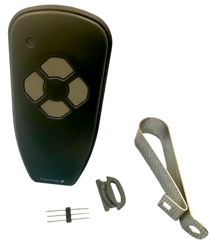 Replacement Marantec/Garaga 4-button transmitter remote, 315MHz, comes with visor clip 3