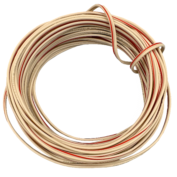 LiftMaster 2-strand bell wire white/red 30' for rewiring existing wall button control station or new 1