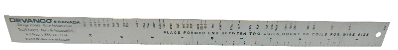 Spring Gauge Ruler. Used to determine wire size when replacing broken springs - profile