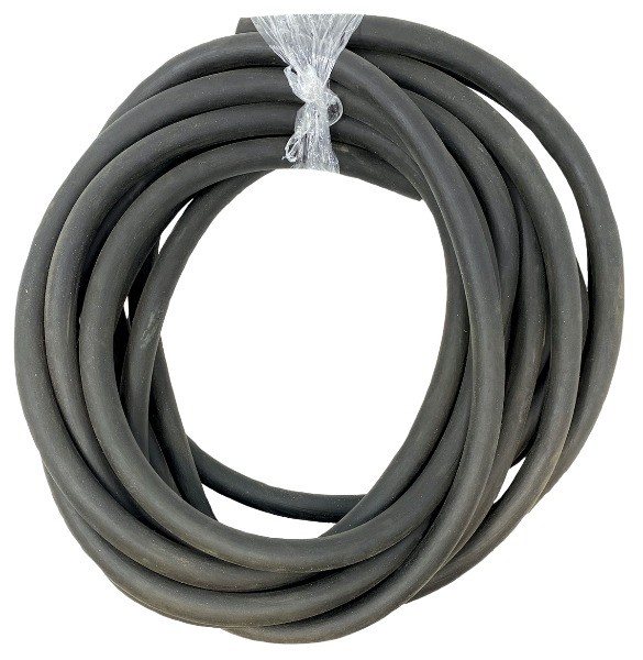 Commercial garage door pneumatic gum hose 1/2" installed in bottom u-rubber for use as a safety edge 1